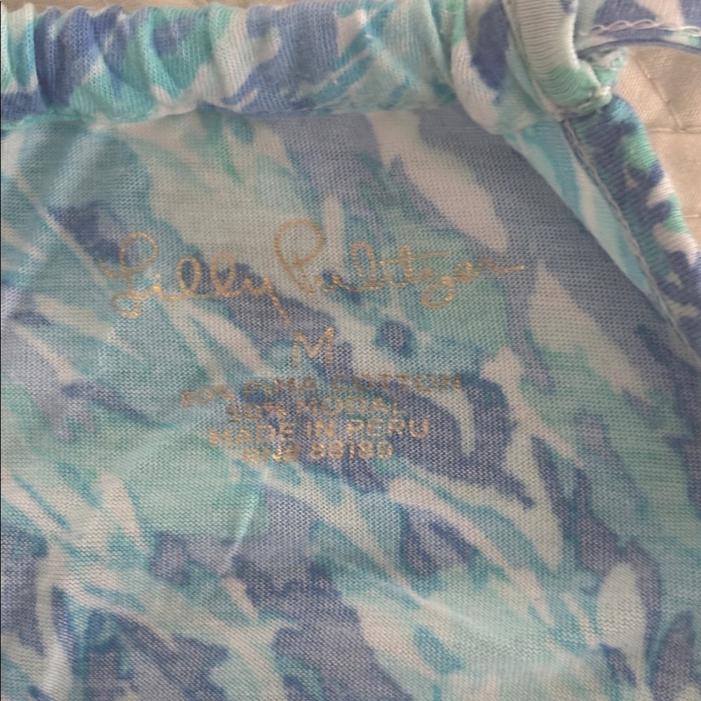 Lilly Pulitzer Aqua and White Patterned Top - Picture 3 of 4